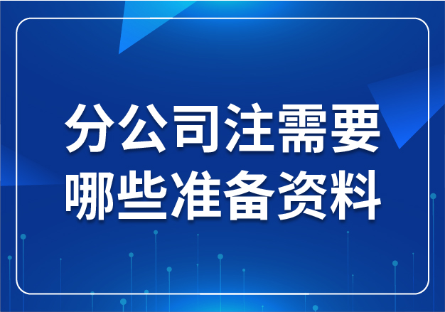 分公司注需要哪些準備資料