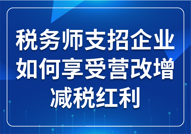 稅務師支招企業(yè)如何享受營改增減稅紅利